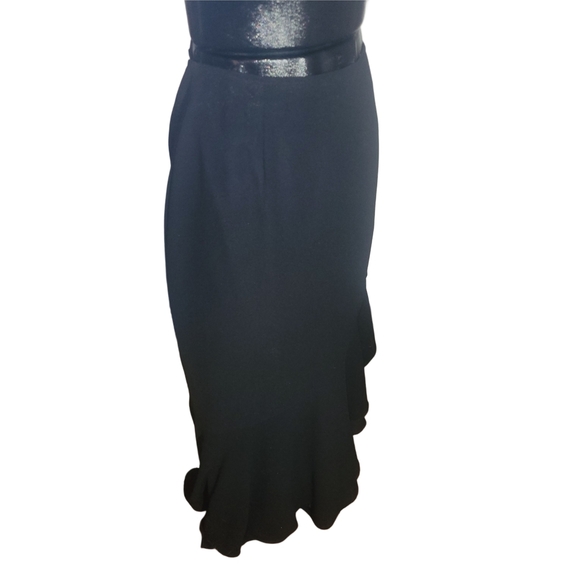 Ribkoff Trends Black Ruffled Asymmetrical Hem Skirt 12 - Picture 2 of 4
